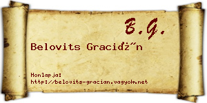 Belovits Gracián névjegykártya